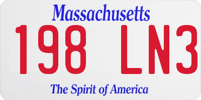 MA license plate 198LN3