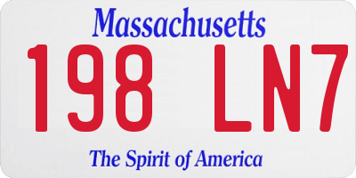MA license plate 198LN7