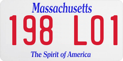MA license plate 198LO1