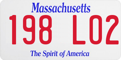 MA license plate 198LO2