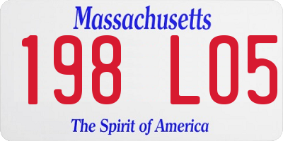 MA license plate 198LO5