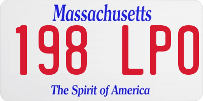 MA license plate 198LP0