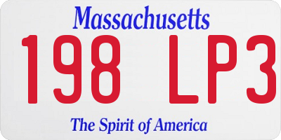 MA license plate 198LP3