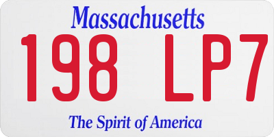MA license plate 198LP7