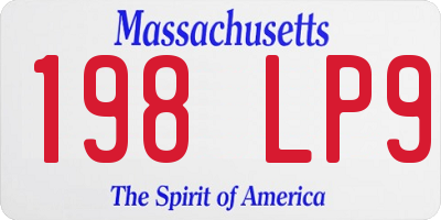MA license plate 198LP9