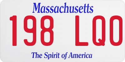 MA license plate 198LQ0