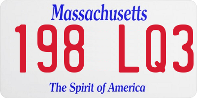MA license plate 198LQ3