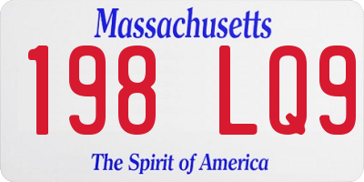 MA license plate 198LQ9