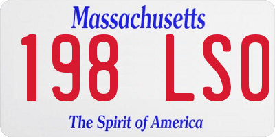 MA license plate 198LS0
