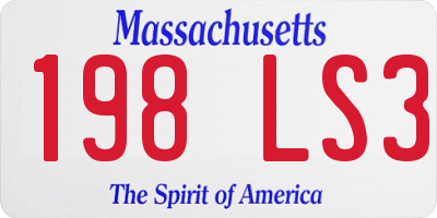 MA license plate 198LS3