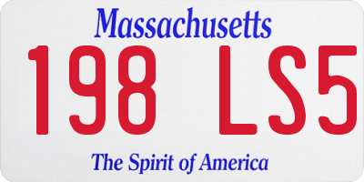 MA license plate 198LS5