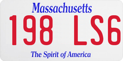 MA license plate 198LS6