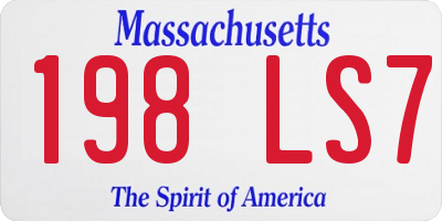 MA license plate 198LS7
