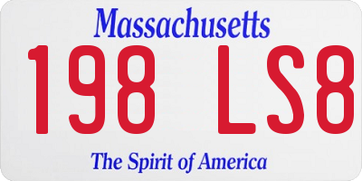 MA license plate 198LS8