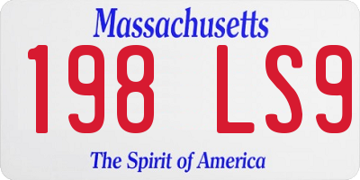 MA license plate 198LS9
