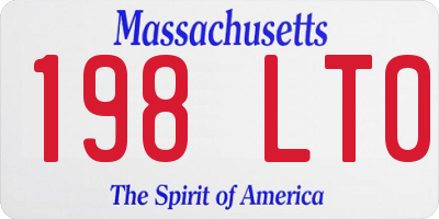 MA license plate 198LT0