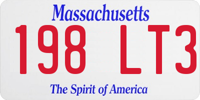 MA license plate 198LT3