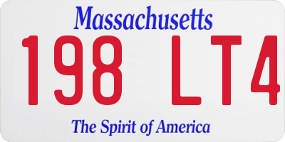 MA license plate 198LT4