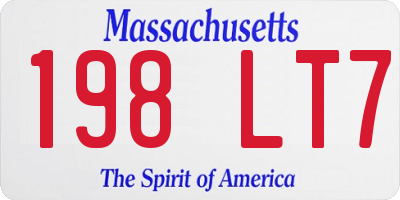 MA license plate 198LT7