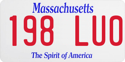 MA license plate 198LU0