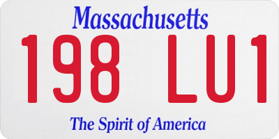 MA license plate 198LU1