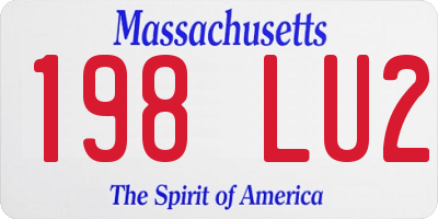 MA license plate 198LU2