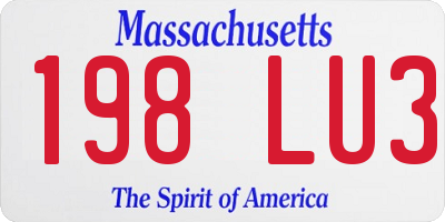 MA license plate 198LU3
