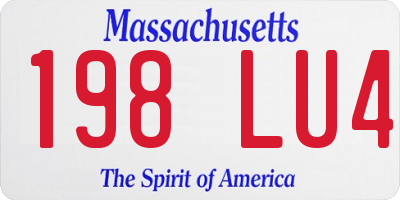MA license plate 198LU4