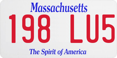 MA license plate 198LU5