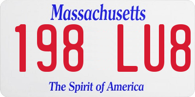 MA license plate 198LU8