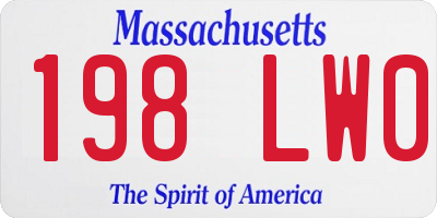 MA license plate 198LW0