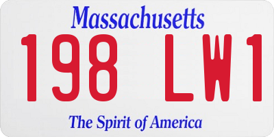 MA license plate 198LW1