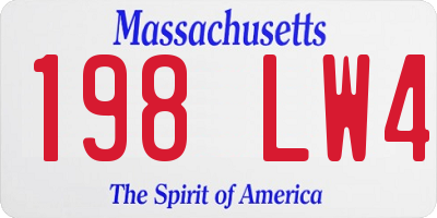 MA license plate 198LW4