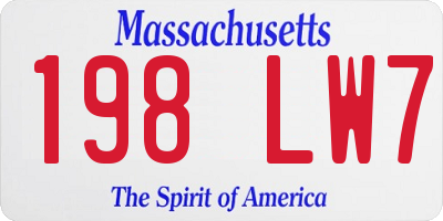 MA license plate 198LW7
