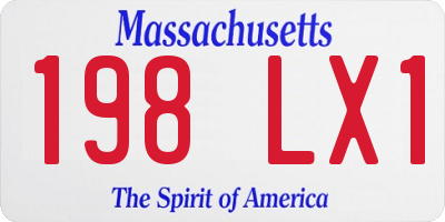 MA license plate 198LX1
