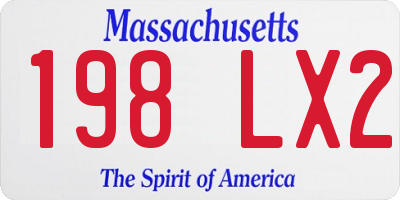 MA license plate 198LX2