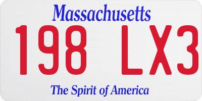 MA license plate 198LX3