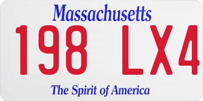MA license plate 198LX4