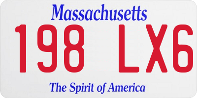MA license plate 198LX6