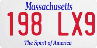 MA license plate 198LX9