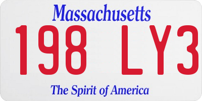 MA license plate 198LY3