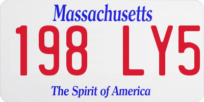 MA license plate 198LY5