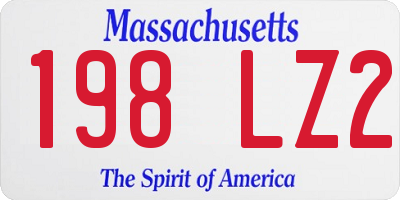MA license plate 198LZ2