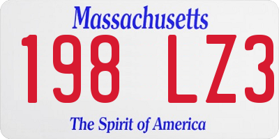 MA license plate 198LZ3