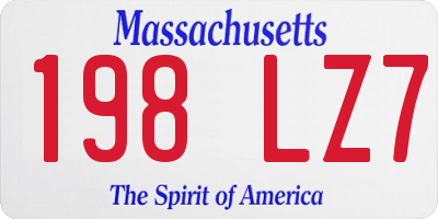 MA license plate 198LZ7