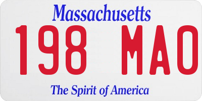 MA license plate 198MA0