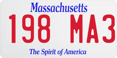 MA license plate 198MA3