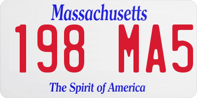 MA license plate 198MA5