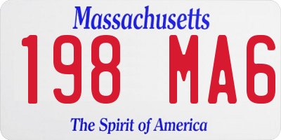 MA license plate 198MA6