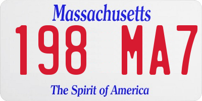 MA license plate 198MA7